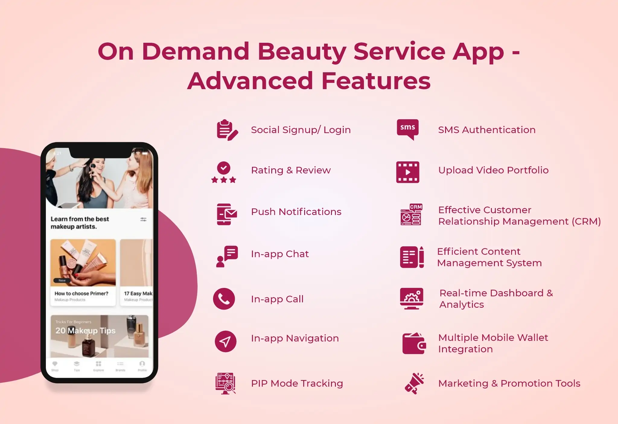 features of beauty service app