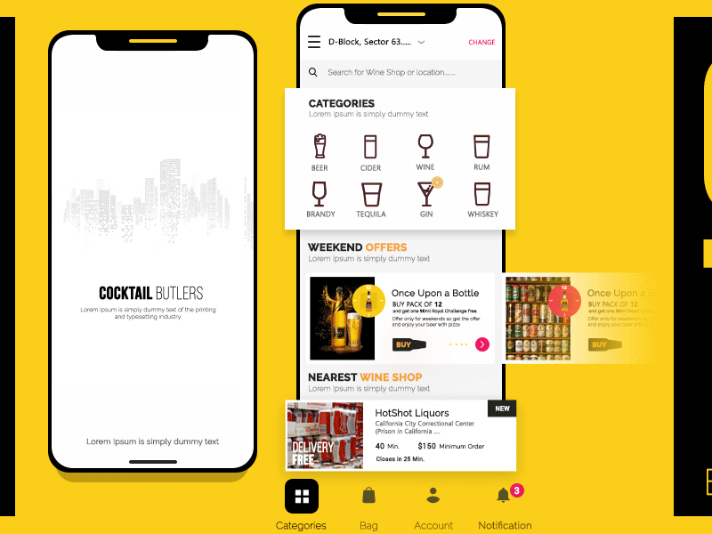 alcohol delivery app panels