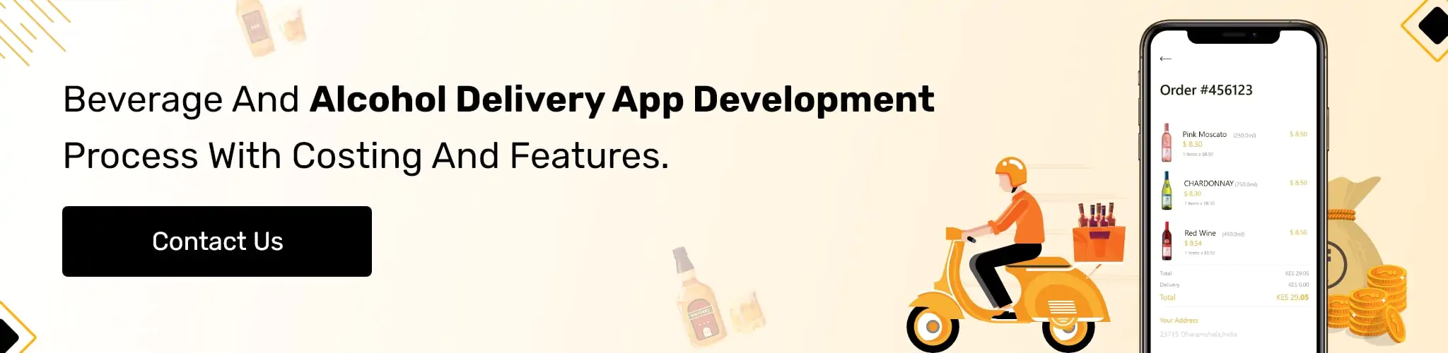 alcohol Delivery app development features and cost