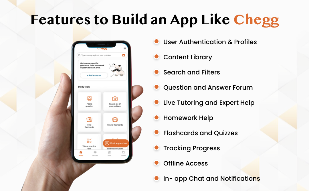 Essential Features to Build an App Like Chegg
