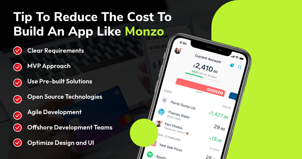 Tips To Reduce the Cost To Build An App Like Monzo