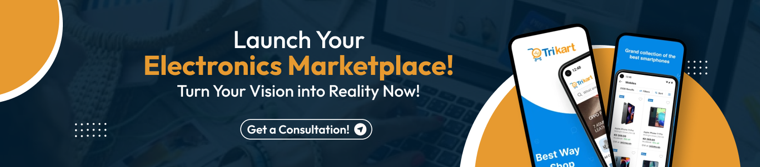 CTA for electronics eCommerce app like Trikart