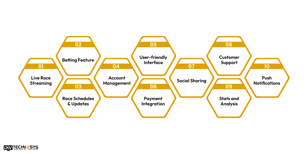 Major Features of Horse Racing Application